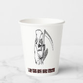 Grappige Grim Reaper Quote Spooky Halloween Night Papieren Bekers (Achterkant)