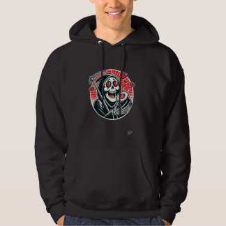 Grappige Grim Reaper Sushi Liefhebber Retro Skelet Hoodie