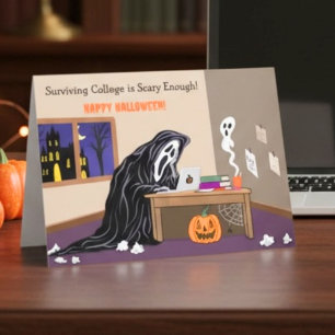 Grappige Grim Reaper Ver weg op Universiteit Hallo Kaart
