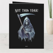 Grappige grimmige maaier voor hem verjaardag kaart (Achterkant)