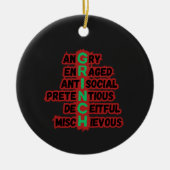 Grappige Grinch Acrostic voor echte vakantiefilm-f Keramisch Ornament (Voorkant)