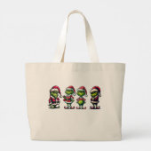 Grappige Grinch Dat is het ik ga niet 2 zijdig Grote Tote Bag (Achterkant)
