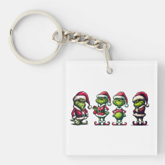 Grappige Grinch Dat is het ik ga niet 2 zijdig Sleutelhanger (Voorkant)