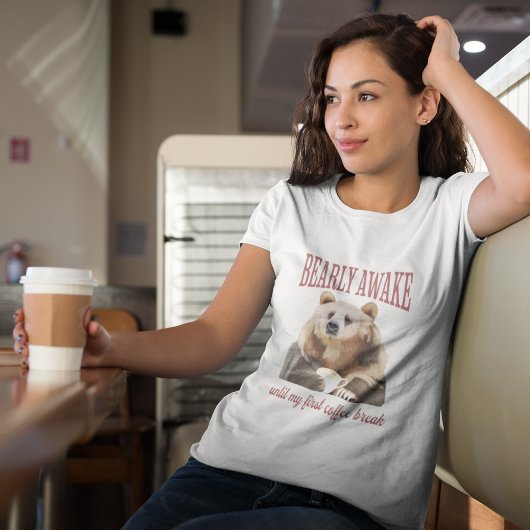 Grappige Grizzly Beer Koffieliefhebbers Pun T-shirt