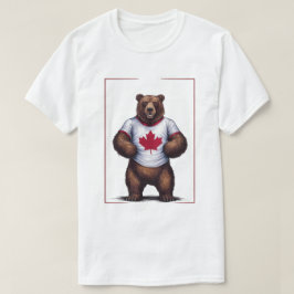 Grappige Grizzlybeer Esblad Canada Dag T-shirt