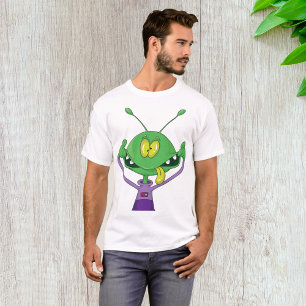 Grappige Groene Alien met een Domme Gezicht T-shirt