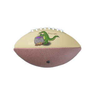 Grappige groene alligator kook tekenfilm american football