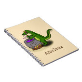 Grappige groene alligator tekenfilm koken notitieboek (Rechterzijde)