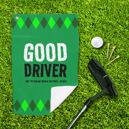 Grappige groene Argyle goede chauffeur ... Golfhanddoek
