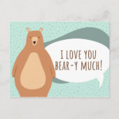 Grappige Groene Beer Ik Hou Van Jou Briefkaart (Voorkant)