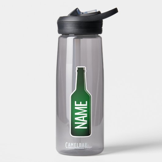 Grappige groene bierfles logo aangepaste waterfles (Links)