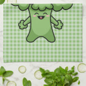 Grappige groene broccoli keukenhanddoek (Gevouwen)