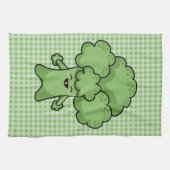Grappige groene broccoli keukenhanddoek (Horizontaal)
