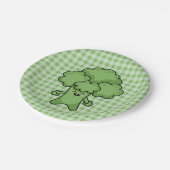 Grappige Groene Broccoli Papieren Bordje (Gekanteld)