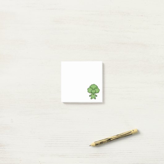 Grappige Groene Broccoli Post-it® Notes (Op bureau)