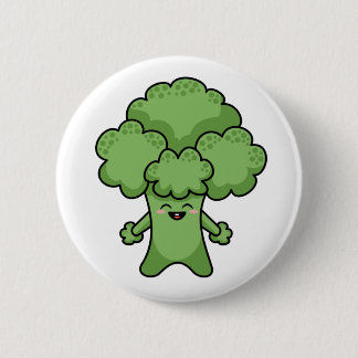 Grappige Groene Broccoli Ronde Button 5,7 Cm