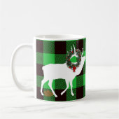 Grappige Groene Buffel Plaid Elk Pooh Krans Koffiemok (Links)