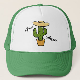 Grappige groene cactus trucker pet