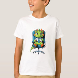 Grappige groene draak cartoon kids T-shirt