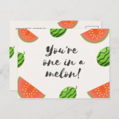 Grappige groene en rode watermeloen briefkaart (Voorkant / Achterkant)