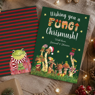 Grappige Groene Feestelijke Paddenstoel Schimmel K Feestdagenkaart