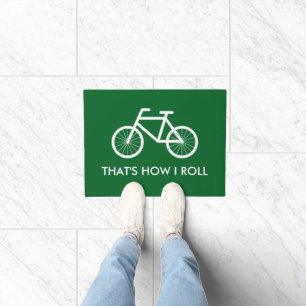 Grappige groene fietsdeurmat - Zo rol ik Deurmat