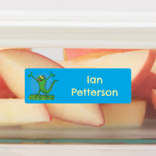 Grappige groene geanimeerde leguaan hagedis gepers labels