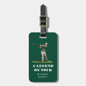 Grappige Groene Golfer Sport Bagagelabel (Voorkant verticaal)
