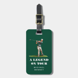 Grappige Groene Golfer Sport Bagagelabel