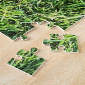 Grappige groene gras textuur patroon echte foto le legpuzzel (Zijkant)