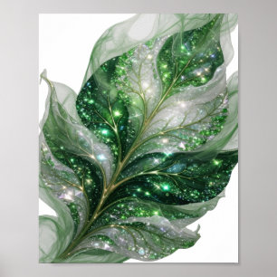 Grappige Groene GROENE BLADEREN MET STERREN Artist Poster