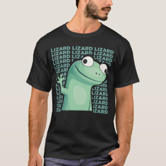 Grappige groene hagedis meme t-shirt