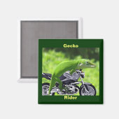 Grappige groene Hawaiian Gecko Rider Magnet (Voorkant / Achterkant)