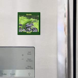 Grappige groene Hawaiian Gecko Rider Magnet
