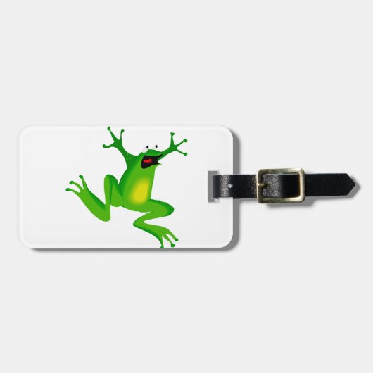 Grappige Groene Kikker Bagage Labels (Voorkant horizontaal)