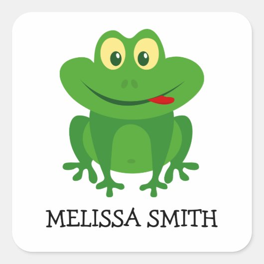 Grappige groene kikker kleine kind cartoon sticker (Voorkant)