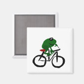 Grappige groene kikker op de fiets magneet (Voorkant / Achterkant)