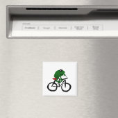 Grappige groene kikker op de fiets magneet (Insitu (Vaatwasser))