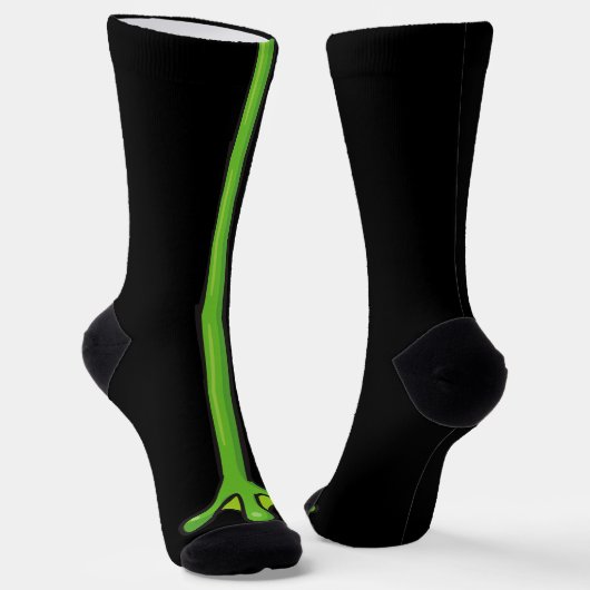 Grappige groene kikkerbilletjes Halloween Party Sokken (Gebogen)