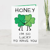 Grappige Groene Klaver St Patrick's Day Gelukkige  Bedankkaart (Voorkant)