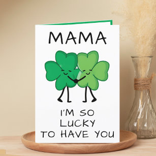 Grappige Groene Klaver St Patrick's Day Moeder Ver Bedankkaart