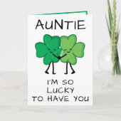 Grappige Groene Klaver St Patrick's Day Tante Verj Bedankkaart (Voorkant)