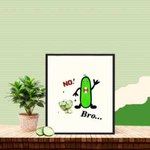 Grappige groene komkommer poster