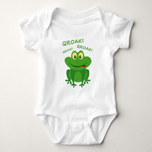 Grappige groene kwakende pad kikker romper (Voorkant)