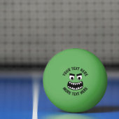 Grappige groene monster tanden aangepaste tafel te pingpongbal (Net)