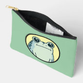 Grappige Groene Onbewogen Kikker Pad  Etui (Open)