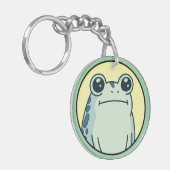 Grappige Groene Onbewogen Kikker Pad  Sleutelhanger (Voorkant Links)