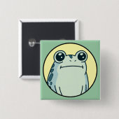 Grappige Groene Onbewogen Kikker Pad Vierkante Button 5,1 Cm (Voorkant /achterkant)