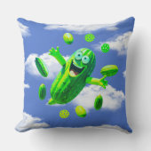 Grappige groene pickleman in de lucht kussen (Voorkant)