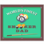 Grappige Groene Pooltafel Snooker Vader Vaderdag Sticker (Voorkant)